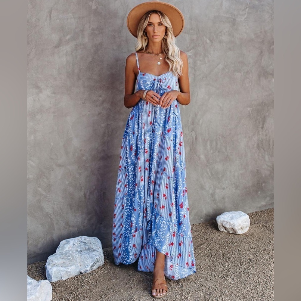 VICI High Low Maxi Patchwork Dress size M - Picture 1 of 8